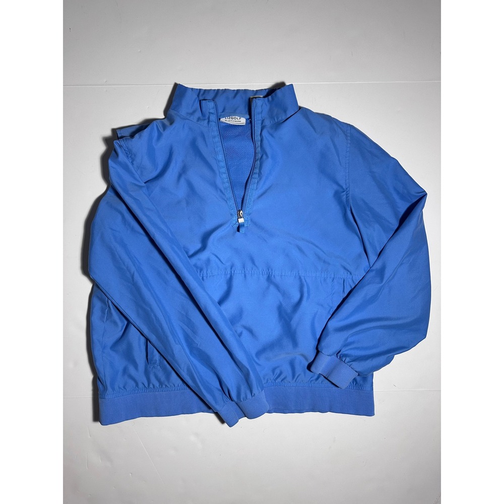 LizGolf by Liz Claiborne Blue Quarter Zip Windbreaker Mesh Lined Pullover Jacket
